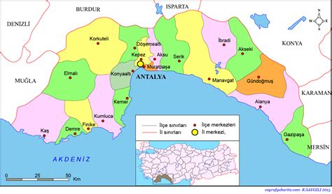 Antalya nın fiziki haritası